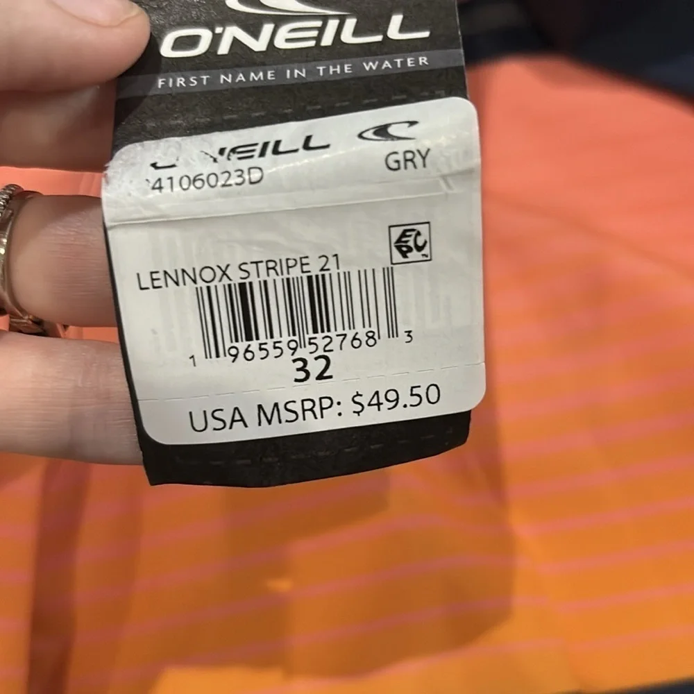 O'Neill Men's Lennox Stripe Quick-Drying 21 in. Boardshorts. NWT!